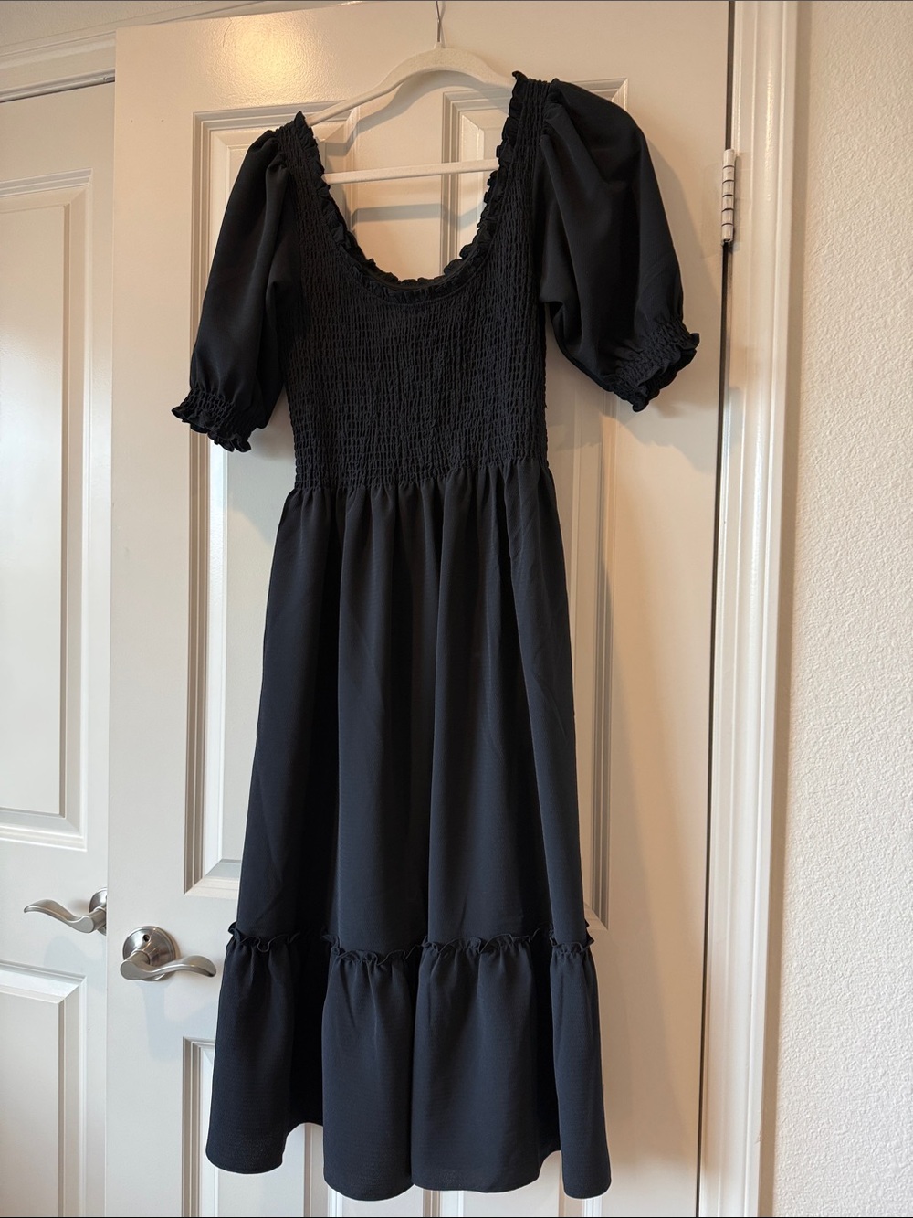 Hill House Black Nap Dress with Smocked Detail